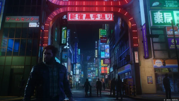 QSSR sur PS5 : Logan dans les rues de Shinjuku dans Marvel's Wolverine